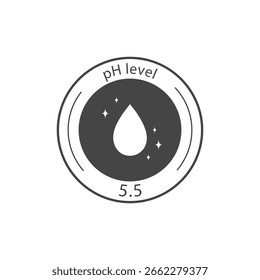 Icono de Ph. Etiqueta de pH neutro 5,5. Concepto de piel equilibrada. Ilustración vectorial aislada sobre fondo blanco.