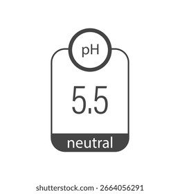 Ph icon. Neutral ph 5,5 label. Concept of balance skin. Vector illustration isolated on white background.