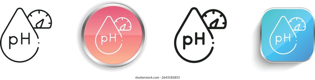 ph icon. Thin Linear, Regular and Button Style Design Isolated On White Background