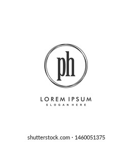 PH Initial beauty monogram logo vector