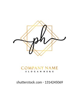 PH Initial Handwriting logo template vector