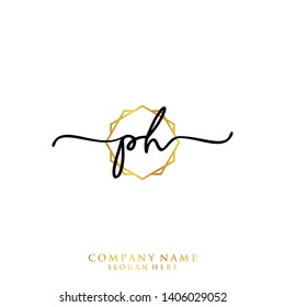PH Initial handwriting logo template