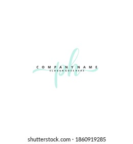 PH Initial handwriting and signature logo design with circle. Beautiful design handwritten logo for fashion, team, wedding, luxury logo.