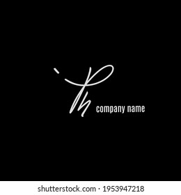 Ph initial isolated black background vector elegant handwriting signature for identity design abc typography sign font logo abstract illustration lettering letter luxury modern beauty monogram sign