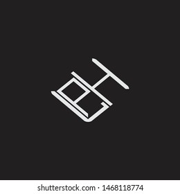 PH Initial Logo letters with rotate squere template