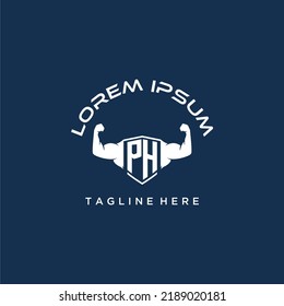 PH initial monogram for fitnes or gym logo with creative style design