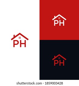 ph Logo inicial de la inmobiliaria inspiración vectorial icono