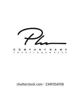 PH initial signature logo. handwriting logo template vector,