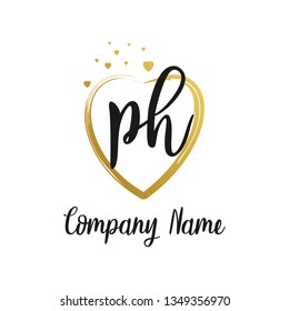 PH initial signature logo. handwriting logo template vector,