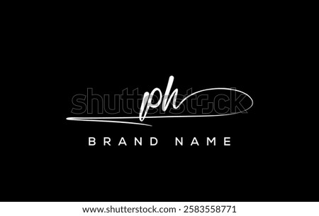 PH letter beauty handwriting vector logo. 
