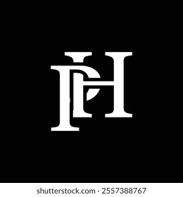 PH letter logo concept isolated on white background. HP Logo