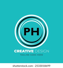 PH letra logotipo criativo design. PH design único. Ilustração vetorial