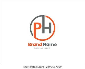 PH Letter diseño de logotipo . Logotipo ilustrado, diseño mínimo. Diseño de logotipo abstracto minimalista creativo .

