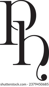 Diseño moderno del logotipo de la letra PH
