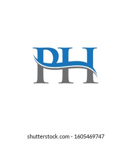 PH Letter Type Logo Design Vector Template. Abstract Letter PH Logo Design