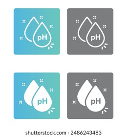 PH line icon with water drops - icon, vector.