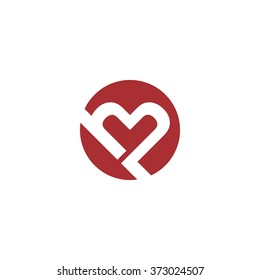 Heart Love Line Logo Design Abstract Stock Vector (Royalty Free ...