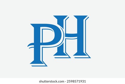 PH logo design, P and H logo design, Typography logo design.