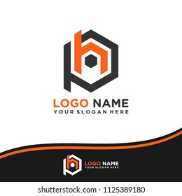 PH logo letter initial, Abstract polygonal Background Logo,