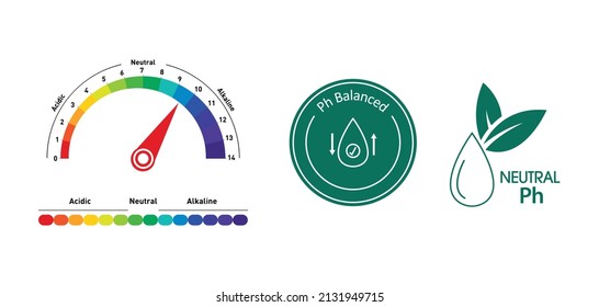 PH Meter And PH Balanced Icon And Vector Illustration 