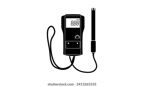 pH meter , black isolated silhouette