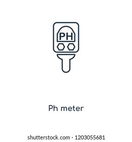 Ph meter concept line icon. Linear Ph meter concept outline symbol design. This simple element illustration can be used for web and mobile UI/UX.