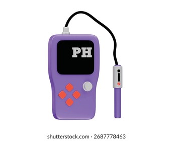Icono de medidor de pH Ilustración 3D Render