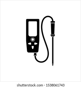 Ph Meter Icon, Acid Alkaline Level Measuring Instrument Vector Art Illustration