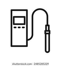 Icono de medidor de ph Vector de arte de línea negra