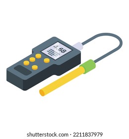 Ph Meter Icon Isometric Vector. Water Soil. Alkaline Test