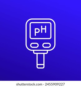 ph meter icon in line style, vector