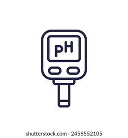 ph meter icon on white in line style