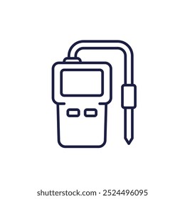 ph meter icon on white in line style