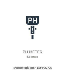 Vector de icono del metro Ph. Icono de moda del ph metro plano de la colección científica aislado en fondo blanco. La ilustración vectorial se puede utilizar para diseño gráfico web y móvil, logotipo, eps10