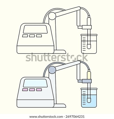 pH meter. Laboratory equipment. Vector illustration.