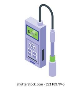 Ph Meter Probe Icon Isometric Vector. Water Test. Kit Control