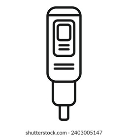 Ph meter probe icon outline vector. Soil test kit. Modern system reaction