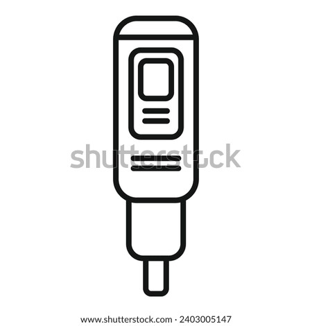 Ph meter probe icon outline vector. Soil test kit. Modern system reaction