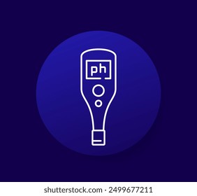 ph meter, tester icon, line design