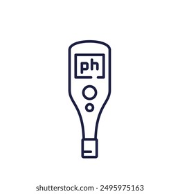 ph meter or tester line icon on white