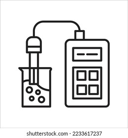 pH meter vector icon. Editable illustrations