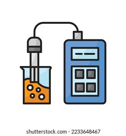 pH meter vector icon. Editable illustrations