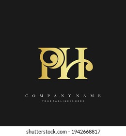 PH Mínimo Vector de Logotipo Inicial de Lujo.