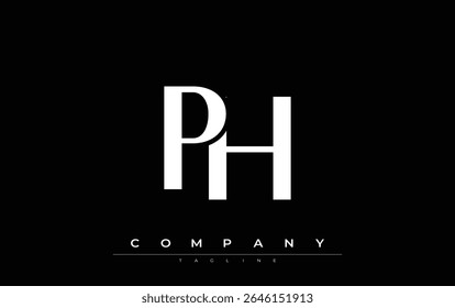 PH Modern Initials Logo Design. Branding logo with stylized initials showcasing bold design and modern aesthetic. Ideal for professional business branding or creative projects focusing on minimalistic