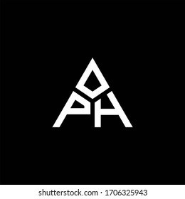 PH monogram logo with 3 pieces shape isolated on triangle design template
