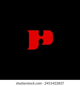 PH monogram logo with bold contemporary style - red color.