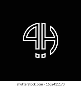 Plantilla de diseño de esquema de estilo de cinta de logotipo en monograma PH