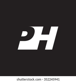 PH negative space letter logo black background