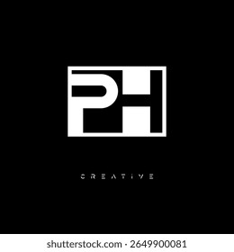 PH Negative Space Monogram – Minimalist Black and White Letter mark Logo for Creative Branding, Fashion Identity and Modern Design Concepts
