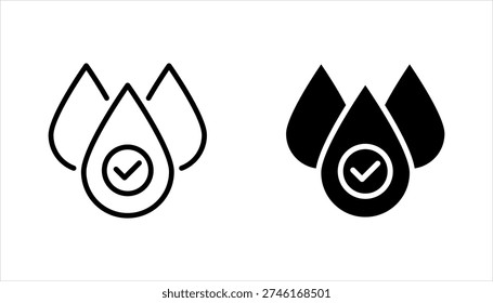 pH neutral balance icon set, Neutral balance skin. Drop line icon set, vector illustration on white background